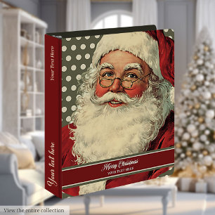 Retro Santa Memory Book 3 Ring Binder