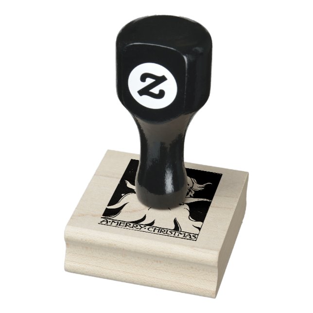 RETRO SANTA MERRY CHRISTMAS RUBBER STAMP (Stamp)