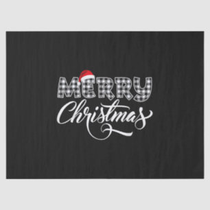 Retro Santa Merry Christmas Tree Lights Tissue Paper