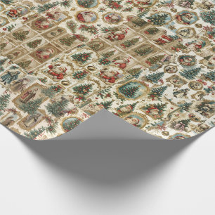 Retro Santa Pattern   Vintage Victorian Christmas  Wrapping Paper
