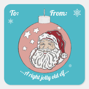 Retro Santa (red)  Square Sticker