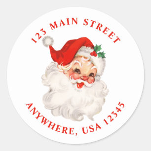 Retro santa retro address label