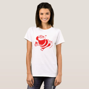 Retro Santa Running Red and White T-Shirt
