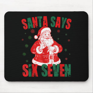 Retro Santa Says Six Seven 67 Meme Christmas Mouse Pad