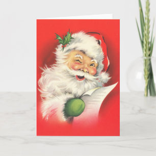 RETRO Santa Vintage Christmas Holiday Card