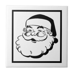 Retro Santa White Ceramic Tile