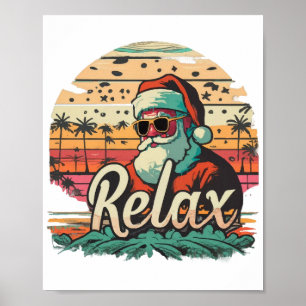 Retro Santa with a title Relax Poster