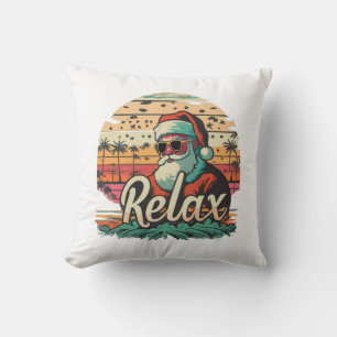 Retro Santa with a title Relax Throw Pillow