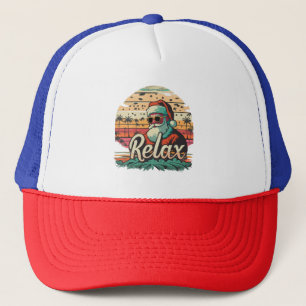 Retro Santa with a title Relax Trucker Hat