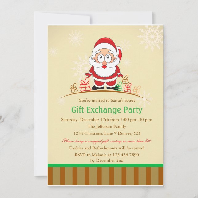 Retro Santa with gifts Invitation (Front)