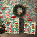 Retro Santa Wonderland 2 Wrapping Paper<br><div class="desc">The overall aesthetic of the wrapping paper captures the essence of a bygone era, taking you back to a simpler time when the holiday season was all about joy, wonder, and the magic of Santa Claus. Whether you use it to wrap gifts or as a decorative element in your home...</div>