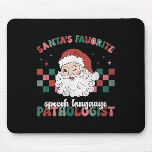 Retro Santa's Favorite Speech Language Christmas S Mouse Pad