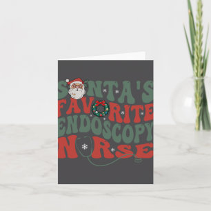 Retro Santa's Favourite Endoscopy Nurse Gi Gastro  Card