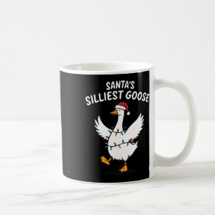 Retro Santa's Silliest Goose Christmas Silly Goose Coffee Mug