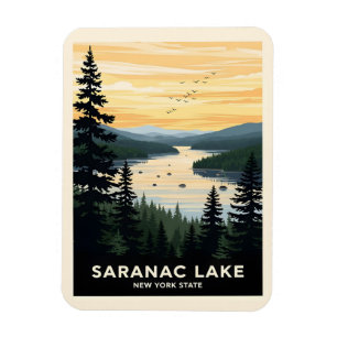 Retro Saranac Lake   New York Travel Magnet