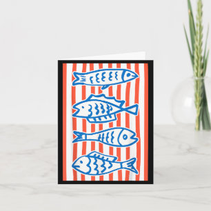 Retro Sardine Fish Coastal Seafood Market Graphic Card