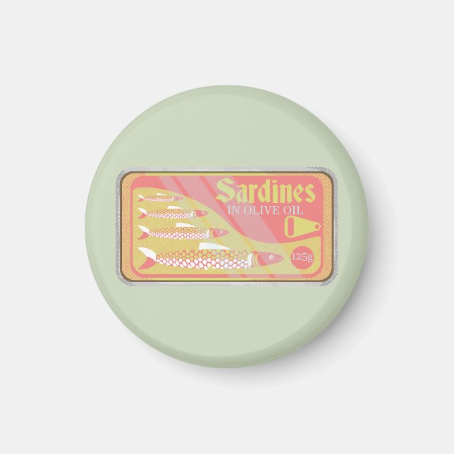 Retro Sardines Poster Magnet (Front)