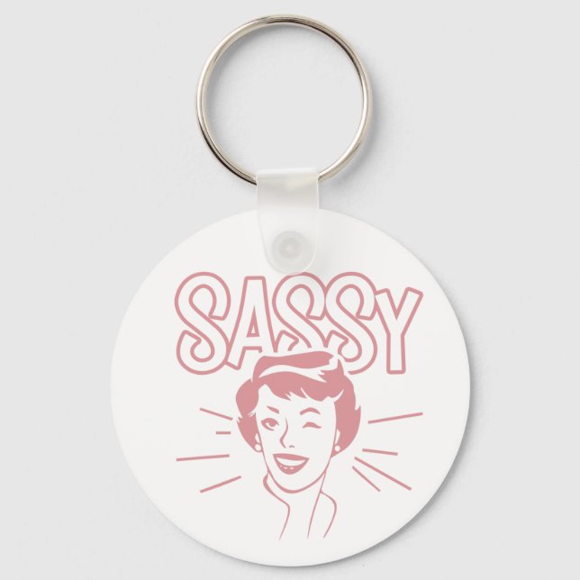 Retro Sassy Attitude Keychain (Front)