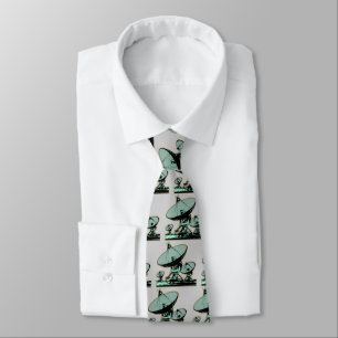 Retro Satellite Dish Graphic Tie