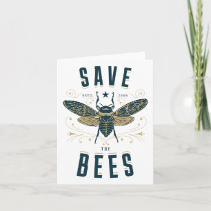 Retro Save The Bees Apiary Shirt Bee Beekeeper Ear Card