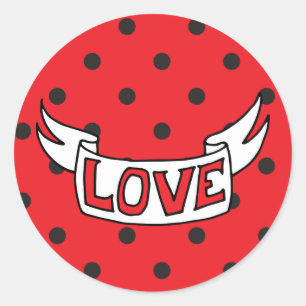 Retro Save the Date Love Classic Round Sticker