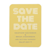 Retro Save the Date Magnet, Yellow