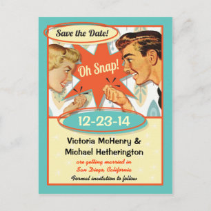 Retro Save the date Postcard
