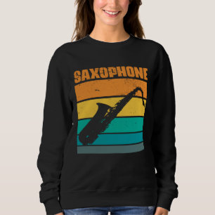 Retro Saxophone Vintage Musical Instrument Saxopho Sweatshirt