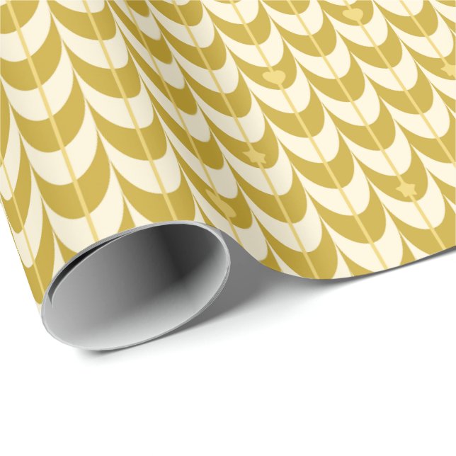 Retro Scallop Geometric Pattern Wrapping Paper (Roll Corner)