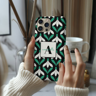 Retro Scandi Mid Century Modern Snowdrop pattern iPhone 15 Case