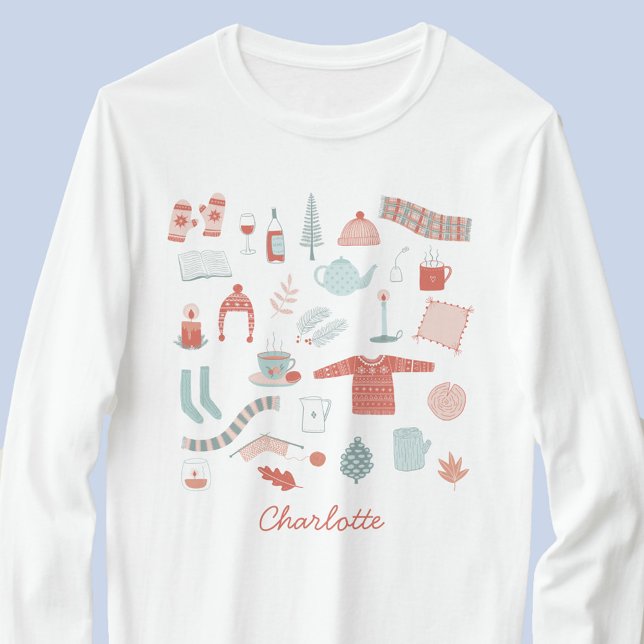 Retro Scandinavian Hygge Personalized T-Shirt (Personalized name Scandinavian Hygge cosy T-shirt)