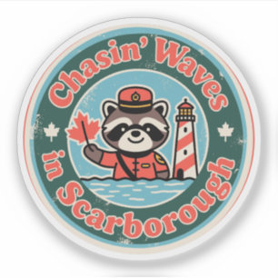 Retro Scarborough Raccoon Waves