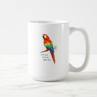 Retro Scarlet Macaw Cottagecore Speak Your Truth Coffee Mug