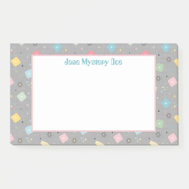 Retro Scattered Atomic Star Explosions Pattern Post-it Notes (Front)