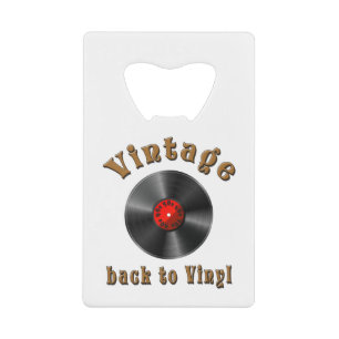 Retro Schallplatte, Vinyl, Vintage, Oldie  Credit Card Bottle Opener