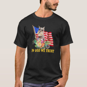 Retro Schnauzer Us Flag In God We Trust July 4th U T-Shirt