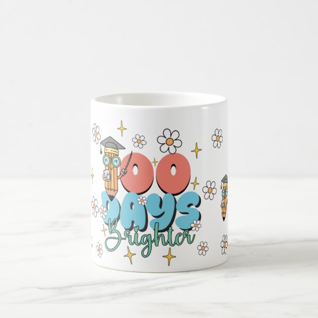 Retro School 100 Days Brighter Coffee Mug (Center)