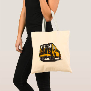 Retro School Bus Vintage Yellow  Tote Bag