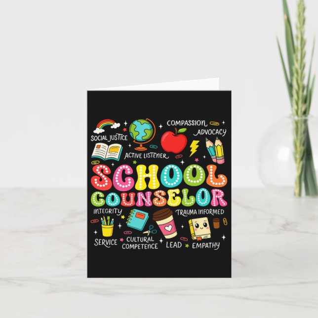 Retro School Counsellor Back To School Teacher Cou Card (Front)