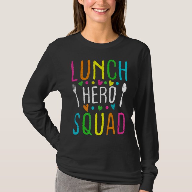 Retro School Lunch Hero Squad  Cafeteria Workers T-Shirt (Front)
