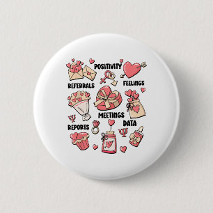 Retro School Psychologist Valentine Mental Health 2 Inch Round Button