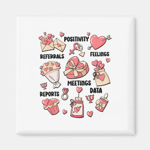 Retro School Psychologist Valentine Mental Health Magnet