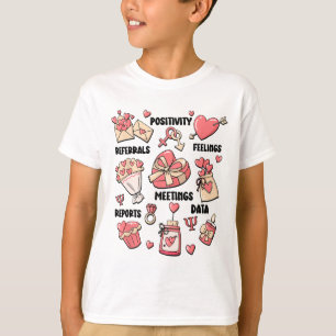 Retro School Psychologist Valentine Mental Health  T-Shirt