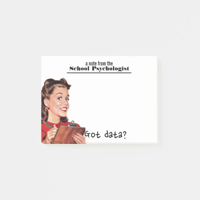 Retro School Psychologist's Sticky Notes (Front)