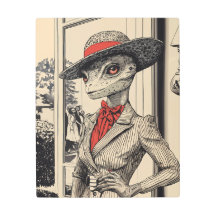 Retro Sci-Fi Alien in Vintage Fashion