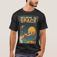 Retro Sci-Fi Bigfoot Raccoon Believe In Space