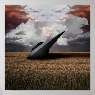 Retro Sci - fi. Crashed UFO Poster