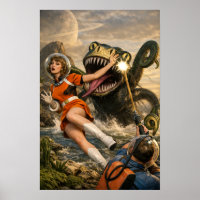 Retro Sci-Fi Fantasy Space Monster Art