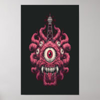 Retro Sci-Fi Mind Control Eyeball Poster