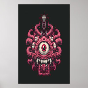 Retro Sci-Fi Mind Control Eyeball Poster